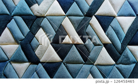Macro texture of carpet tiles in a geometric pattern .Background concept. Generated Image 126458465