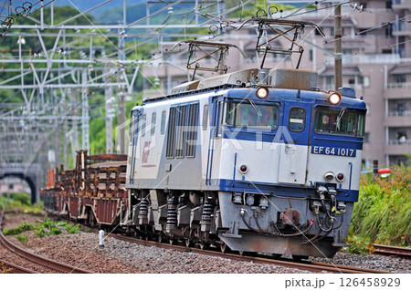 東海道本線　真鶴　JR貨物　EF64-1017（愛知）+チキ5515 126458929