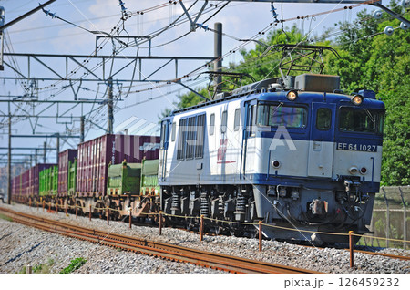 高崎線　本庄－岡部　JR貨物　EF64-1027（愛知） 126459232