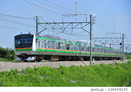高崎線 岡部-本庄 JR東日本 E233系3000番台 D15編成(高崎) 高崎線 岡部-本庄 JR東日本 E233系3000番台 D15編成(高崎) 126459235