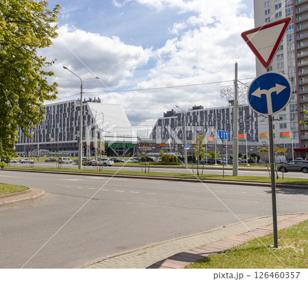 05.05.2025 - Minsk, Belarus. Shopping mall called Pershiy, located on the center of the city 05.05.2025 - Minsk, Belarus. Shopping mall called Pershiy, located on the center of the city 126460357