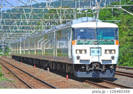 東海道本線　二宮－国府津　JR東日本　185系　B4+B7編成（大宮）　回送　乗務員訓練 126460389