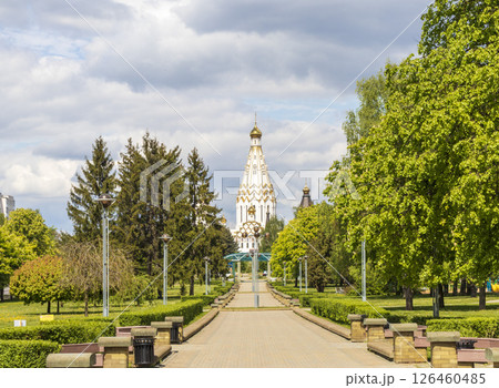 05.05.2025 - Minsk, Belarus. Shot of the church of all saints 126460485