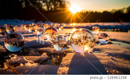 bubbles trapped in ice .Background concept. Generated Image 126461298
