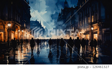 water color painting strokes on canvas .Background concept. Generated Image 126461327