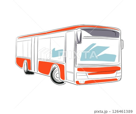 Bus, public transportation. Flat design isolated vector illustration Bus, public transportation. Flat design isolated vector illustration 126461389