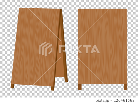 一組深棕色木架招牌插圖 126461568