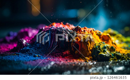 crayon lava flowing like colourful oil painting .Background concept. Generated Image 126461635