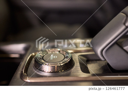 Macro shot of a car gear lever an essential auto part 126461777