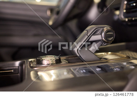 Macro shot of a car gear lever an essential auto part 126461778