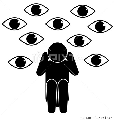 監視におびえる人のピクトグラム 126461837