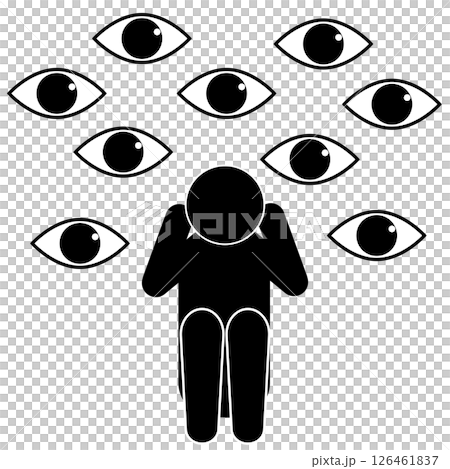 監視におびえる人のピクトグラム 126461837