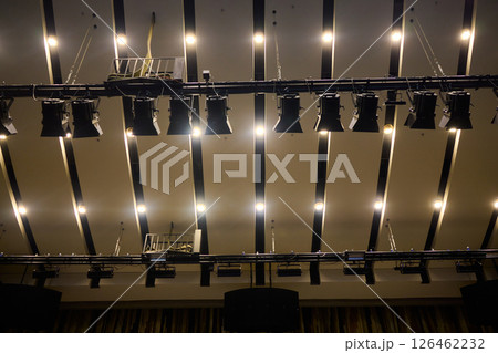 This design features a unique ceiling concept with modern lighting, enhancing aesthetic appeal 126462232