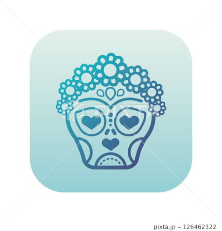Floral skull icon. Vector 126462322
