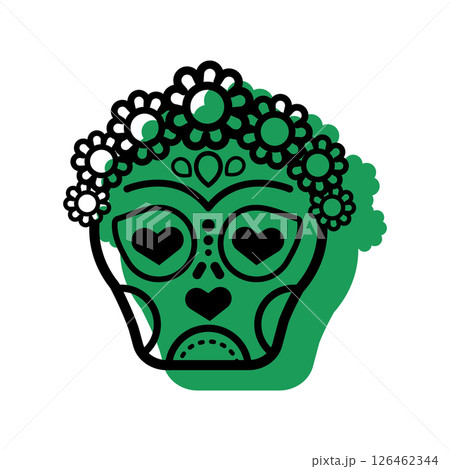 Floral skull icon. Vector Floral skull icon. Vector 126462344