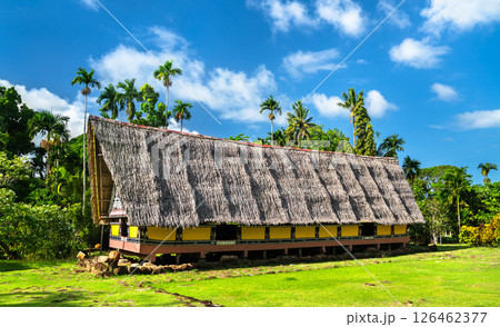 Airai Bai, a traditional meeting house for men on Palau Babeldaob island in Micronesia, Oceania 126462377