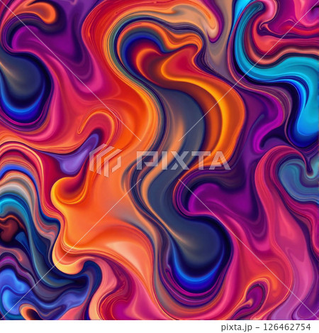 Colorful abstract swirls in vibrant hues creating a dynamic visual effect 126462754