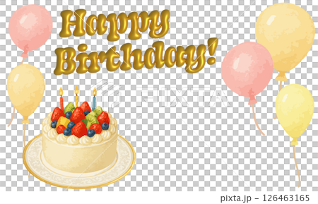 Balloon lettering Happy Birthday illustration | Perfect material for birthday cards and celebration designs Balloon lettering Happy Birthday illustration | Perfect material for birthday cards and celebration designs 126463165