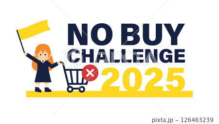 ノーバイチャレンジ2025のイラスト・消費抑制キャンペーンのビジュアル素材 ノーバイチャレンジ2025のイラスト・消費抑制キャンペーンのビジュアル素材 126463239