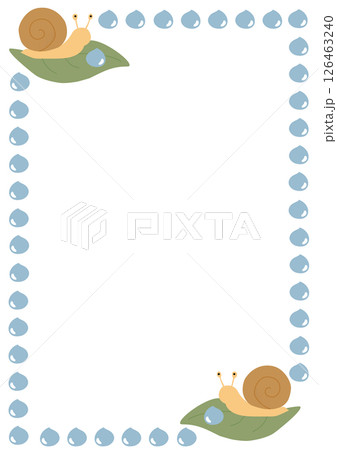 カタツムリとしずくのフレーム（縦） 126463240
