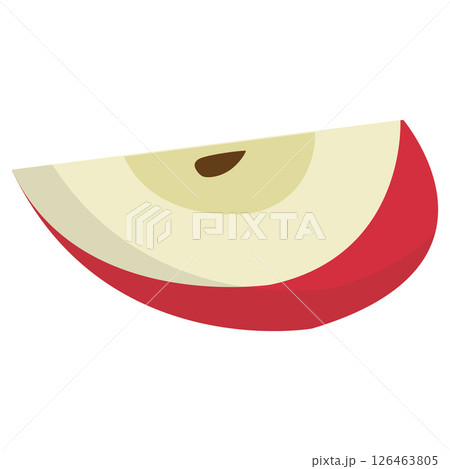 Red apple slice with seed. Vector Red apple slice with seed. Vector 126463805