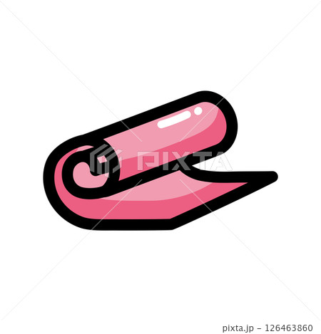 Rolled pink yoga mat. Vector 126463860