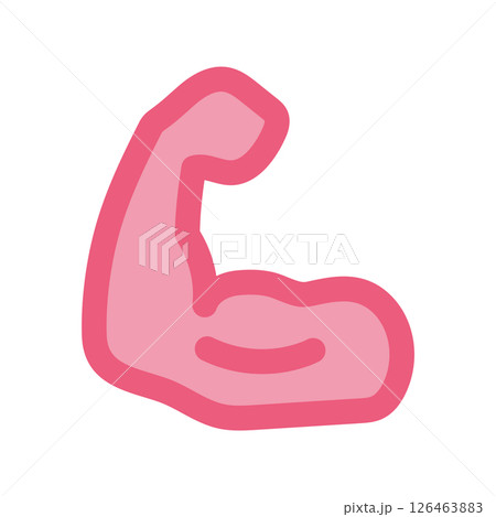 Pink strong bicep icon. Vector 126463883