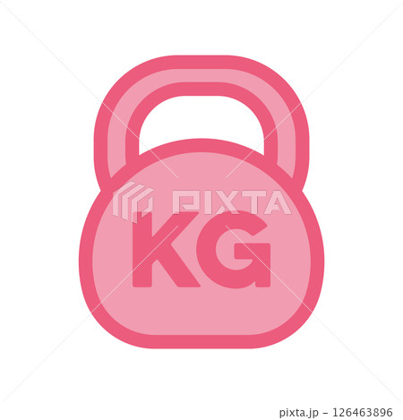 Pink kettlebell gym kg. Vector Pink kettlebell gym kg. Vector 126463896