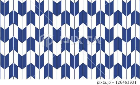 和柄シンプル着物柄パターンの背景イラスト　矢絣文様　濃い青色　紺　藍 126463931