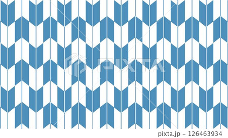 和柄シンプル矢絣文様の背景イラスト　　くすんだ青色の着物柄パターン　 126463934