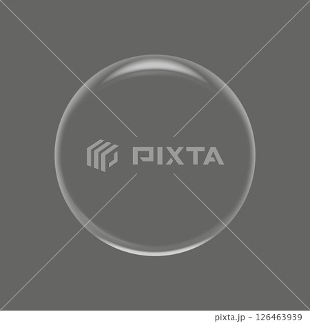 バブル球体　透明png　素材イラスト　背景グレー灰色　気泡 126463939
