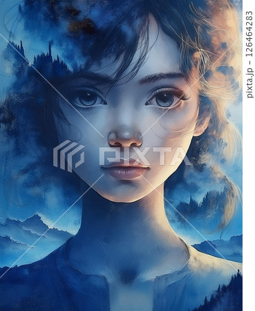 女の心象風景　AI生成素材 126464283