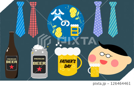 シンプルで可愛い父の日のイラストセット 126464461