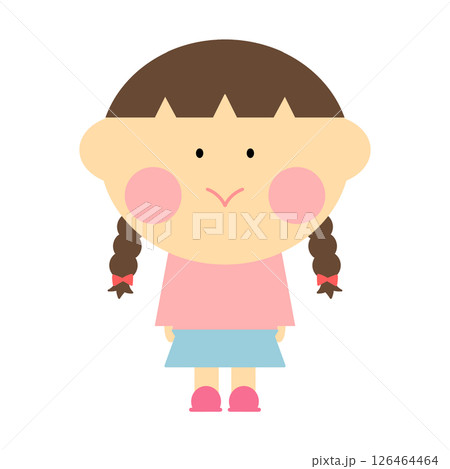 シンプルで可愛い女の子のイラスト シンプルで可愛い女の子のイラスト 126464464
