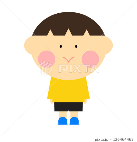 シンプルで可愛い男の子のイラスト シンプルで可愛い男の子のイラスト 126464465