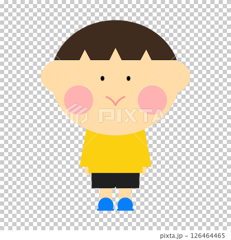 シンプルで可愛い男の子のイラスト シンプルで可愛い男の子のイラスト 126464465