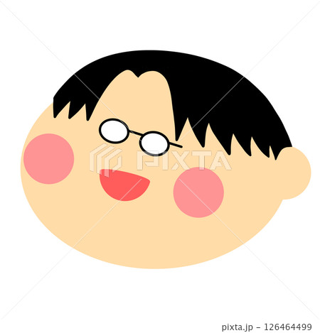 センター分けで眼鏡をかけている男の人のイラスト センター分けで眼鏡をかけている男の人のイラスト 126464499