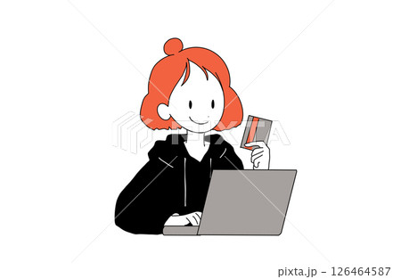 ネットショッピングをする女性 ネットショッピングをする女性 126464587