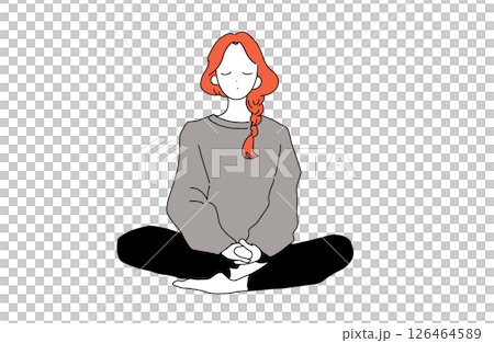瞑想する女性 126464589