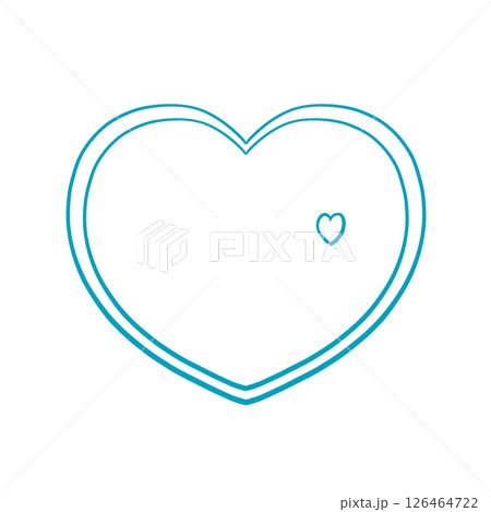 手描きのハート - あたたかく、自然の広がりを感じる色 - 浅葱色(日本の伝統色) 手描きのハート - あたたかく、自然の広がりを感じる色 - 浅葱色(日本の伝統色) 126464722