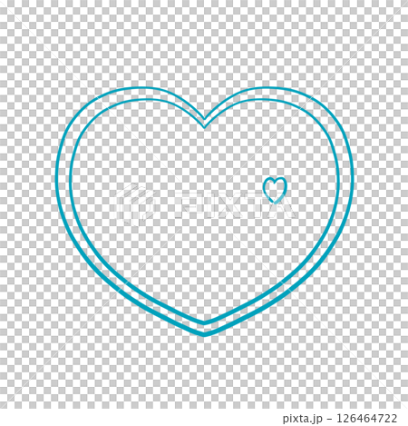 手描きのハート - あたたかく、自然の広がりを感じる色 - 浅葱色(日本の伝統色) 手描きのハート - あたたかく、自然の広がりを感じる色 - 浅葱色(日本の伝統色) 126464722