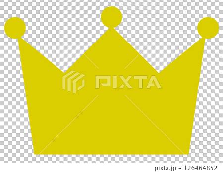 Simple yellow crown icon, winner symbol 126464852