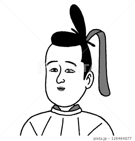 豊臣秀頼の白黒デフォルメイラスト 126464877