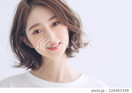 白く美しい肌の女性・スキンケア「AI生成画像」 126465399