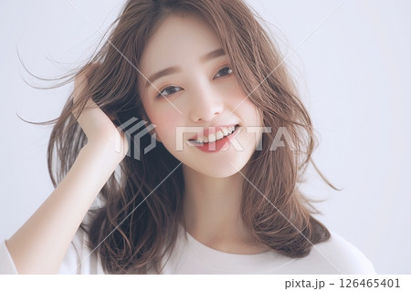白く美しい肌の女性・スキンケア「AI生成画像」 白く美しい肌の女性・スキンケア「AI生成画像」 126465401