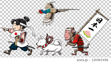 Momotaro and his companions heading to Onigashima 126465498