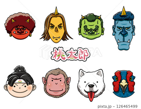 桃太郎一行と鬼のアイコン 桃太郎一行と鬼のアイコン 126465499