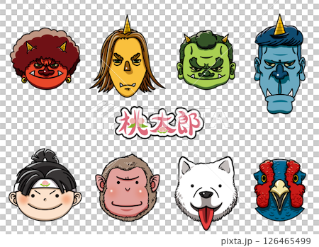 桃太郎一行と鬼のアイコン 桃太郎一行と鬼のアイコン 126465499