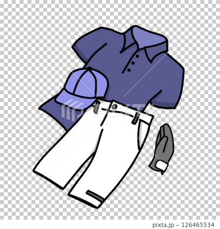 Golf wear short sleeve men's set color illustration 126465534