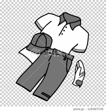 高爾夫服短袖男士套裝單色插圖 高爾夫服短袖男士套裝單色插圖 126465536